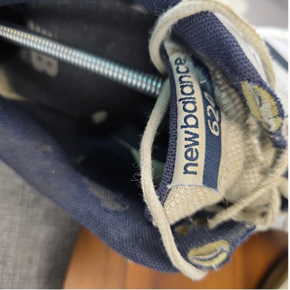 New Balance 624v2 Mens White Navy Blue Leather Training Shoes MX624WN2 Size 14 - Picture 7 of 14